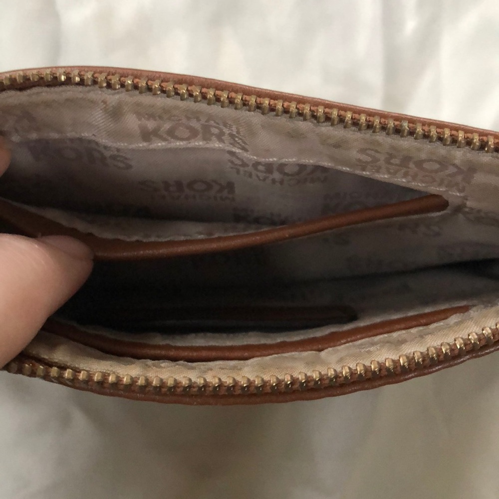 Michael Kors Brown Pebble Leather Wristlet - Picture 5 of 7